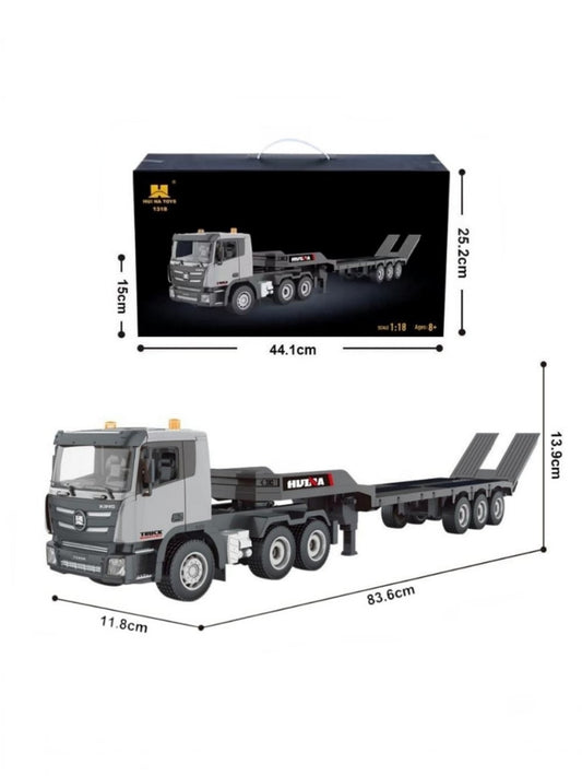 Huina 1318 1:18 RC Tractor Truck 9CH Remote Control Cars with Flatbed Trailer Assembled and Painted Hobby Model
