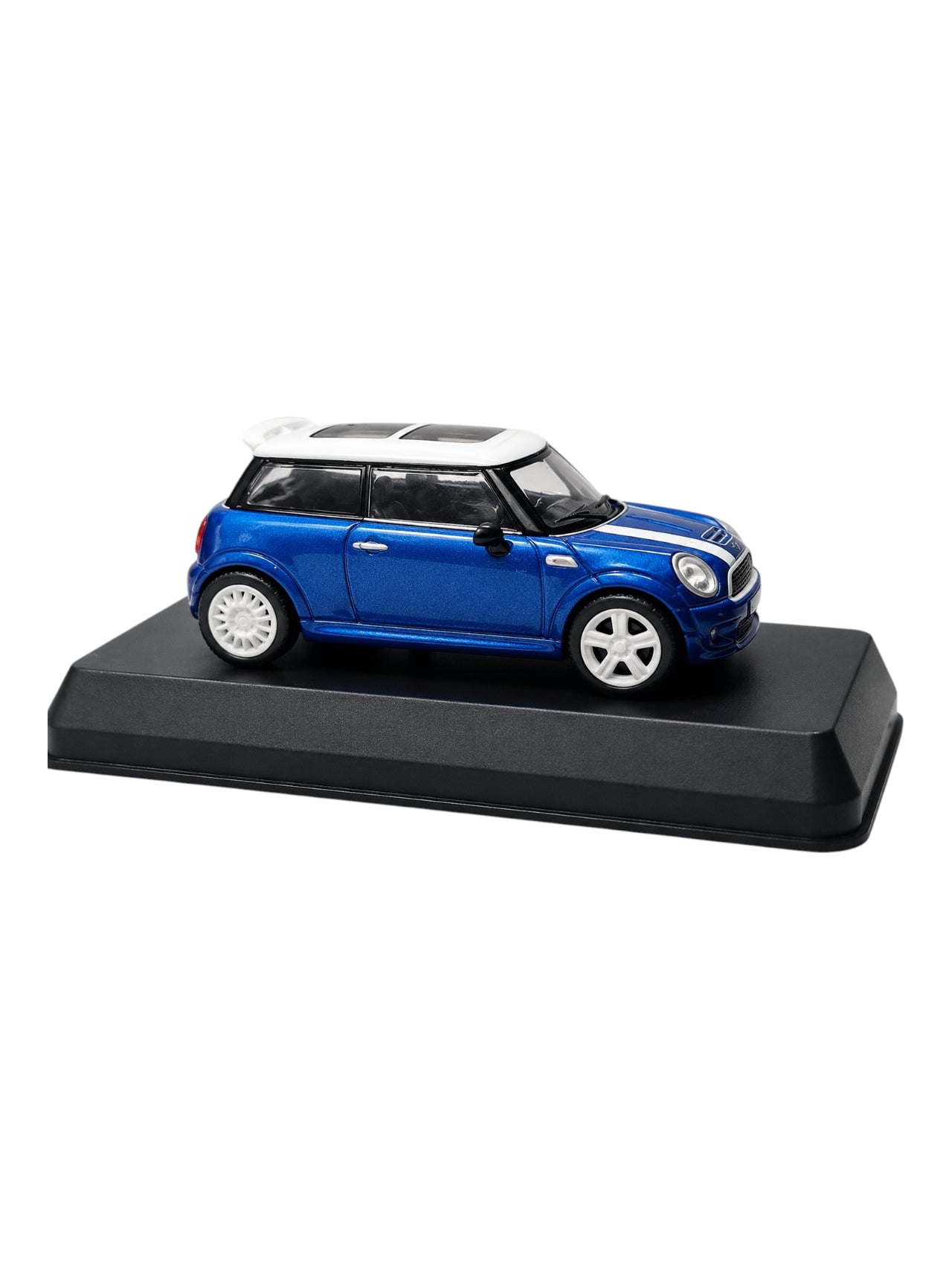 MINI Cooper S Hatchback Diecast Model Car with Display Base | Blue