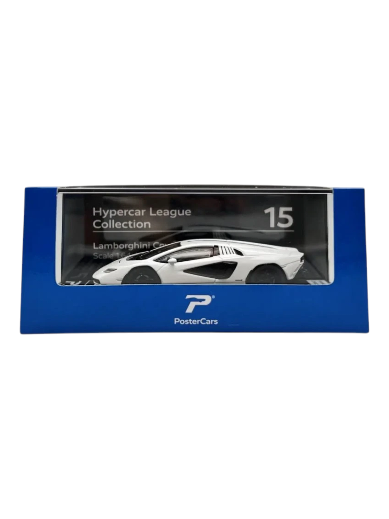 Postercars Hypercar League Collection Lamborghini  Countach LPI 800-4 1:64 Scale / Bianco Siderale (No 15)