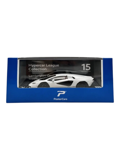 Postercars Hypercar League Collection Lamborghini  Countach LPI 800-4 1:64 Scale / Bianco Siderale (No 15)