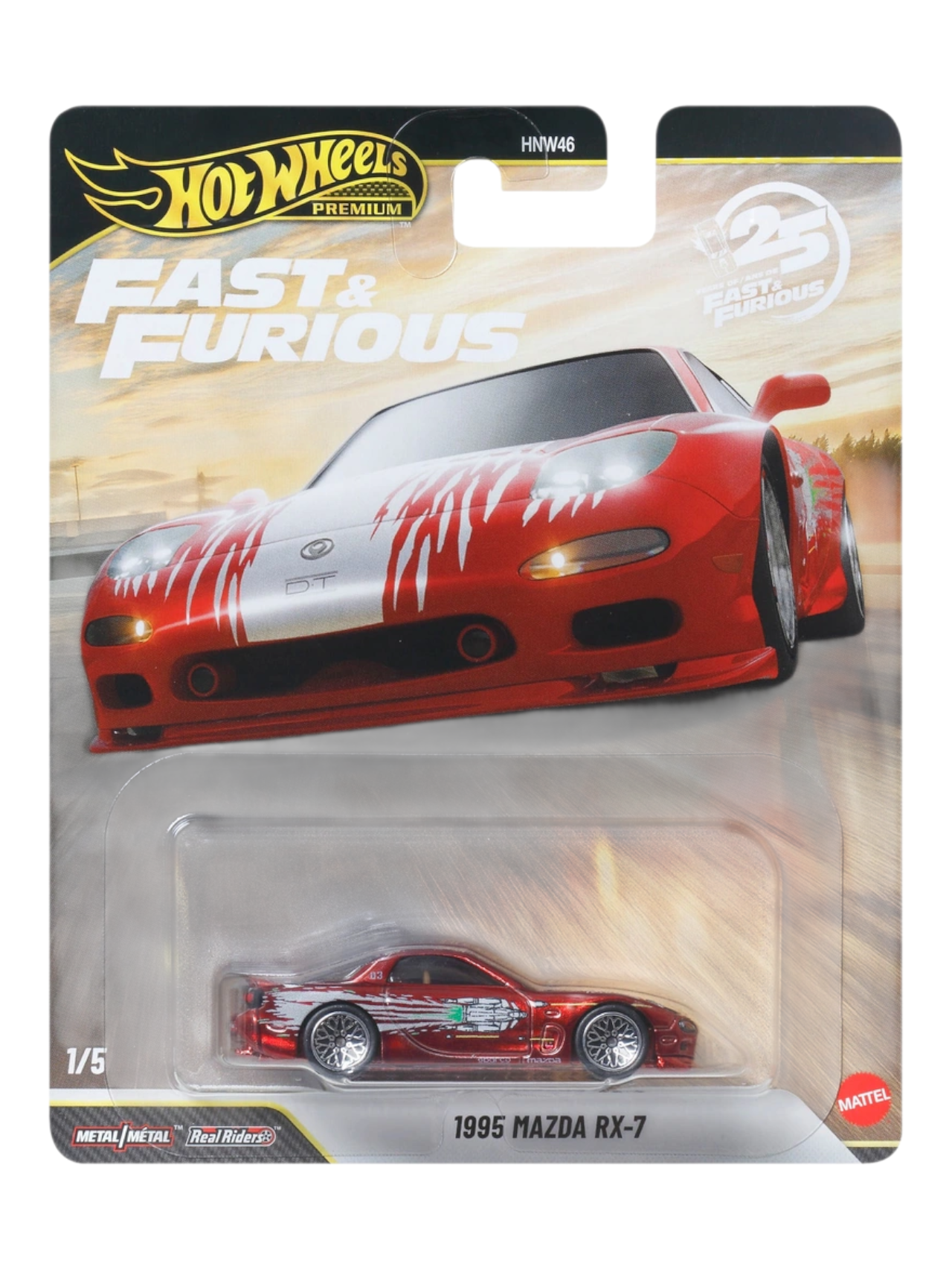 HotWheels Fast & Furious 1995 Mazda RX-7 Imported Premium 1:64 Scale Chase Piece (With Protector) rlc