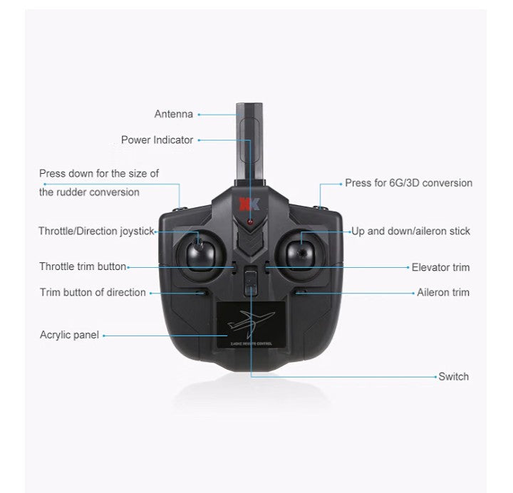 XK 2.4GHz 4CH RC P-40 Fighter Aircraft – 3D/6G Switchable, 6-Axis Gyro Stabilization, Beginner-Friendly, Aerobatic Flight & High-Altitude Flying (approximately 500 feet)