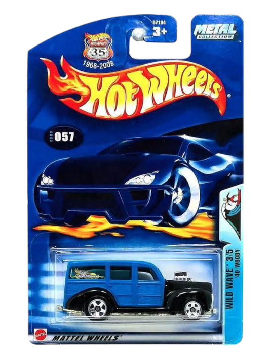 Hotwheels wild wave '40 woody imported mainline card art 1:64 Scale