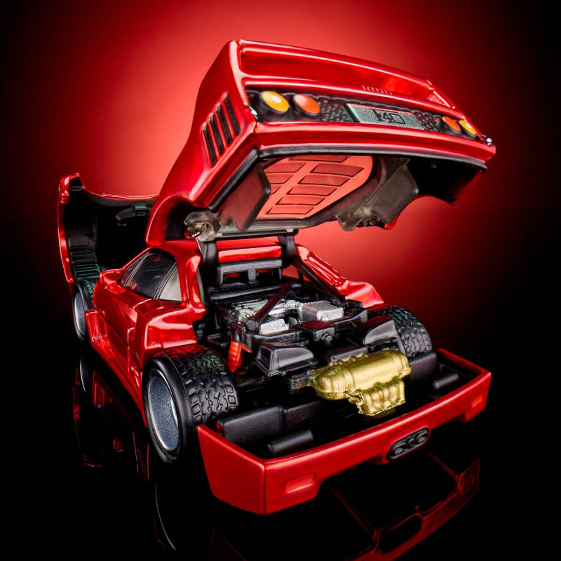 HotWheels RLC Ferrari F40 Sports Car With Diteling Diecast Model 1:64 Scale Color -Red Line Club Opening Rear Clamshell With Engine Detail And Front Bonnet Premium Car