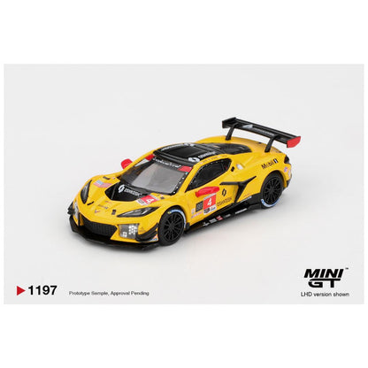 Mini GT #1197: Chevrolet Corvette Z06 GT3.R #4 Corvette Racing by Pratt Miller Motorsports 2025 Imported 1:64 Scale
