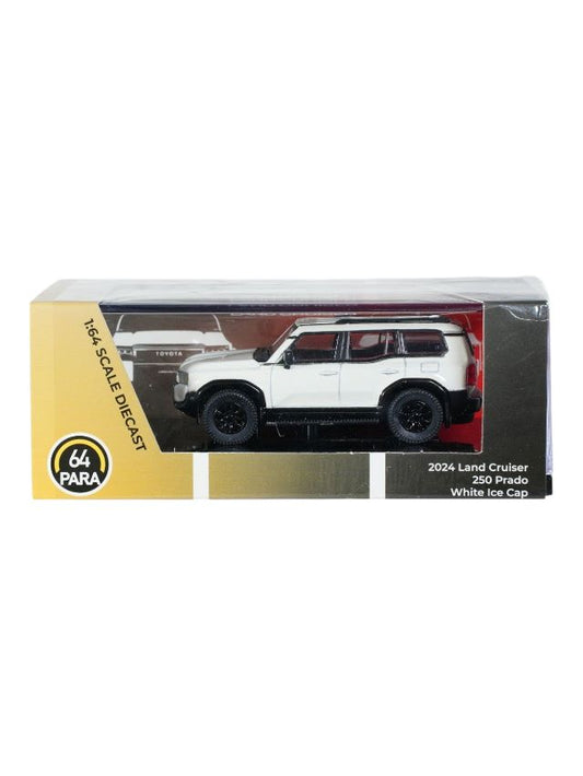 Para64 2024 Land Cruiser 250 Prado White Ice Cap 1:64 Scale Diecast