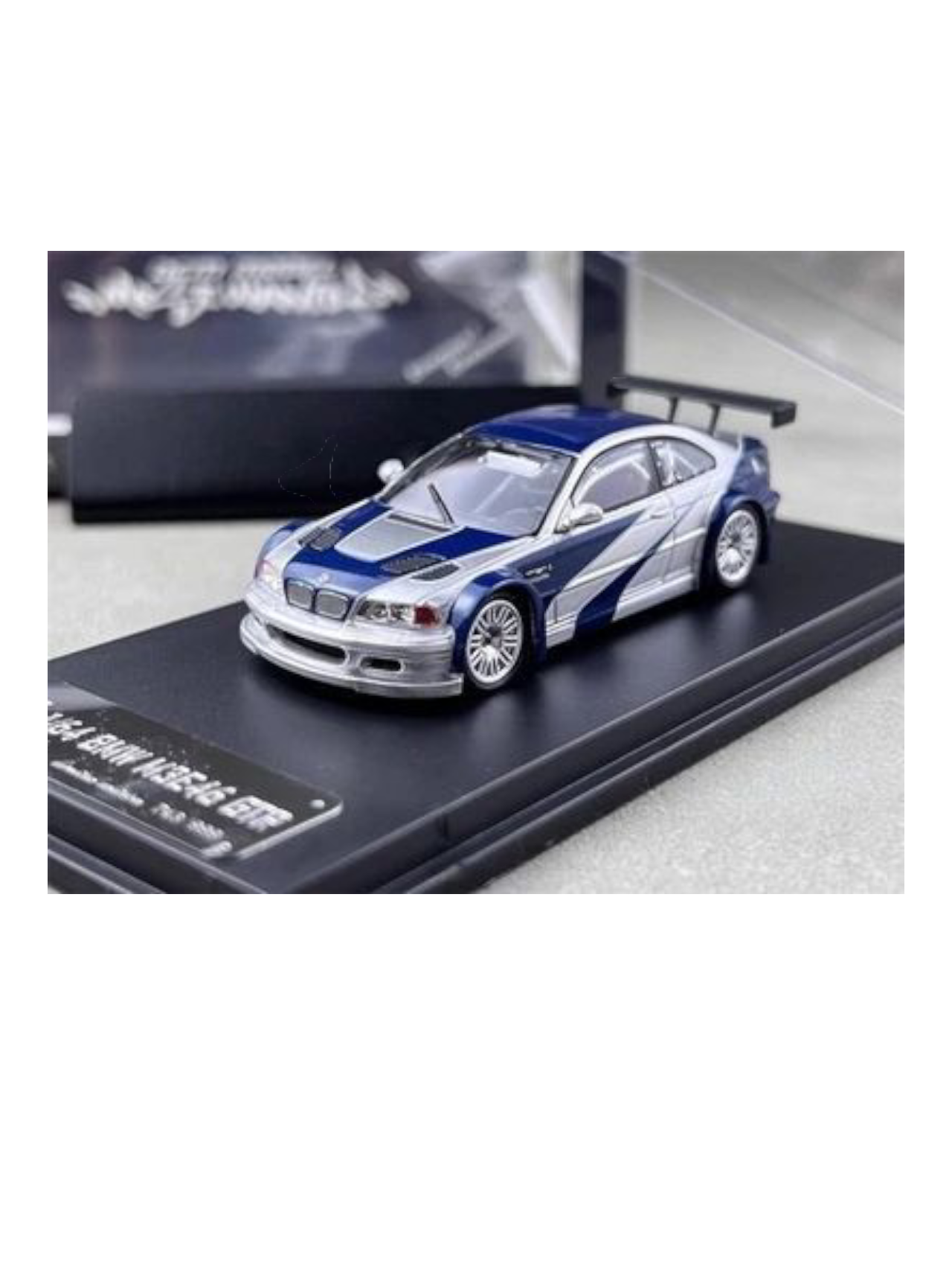 DCM Model Need For Speed Most Wanted (NFS) BMW E46 M3 GTR 1:64 Scale Premium Diecast (With Acrylic Case)