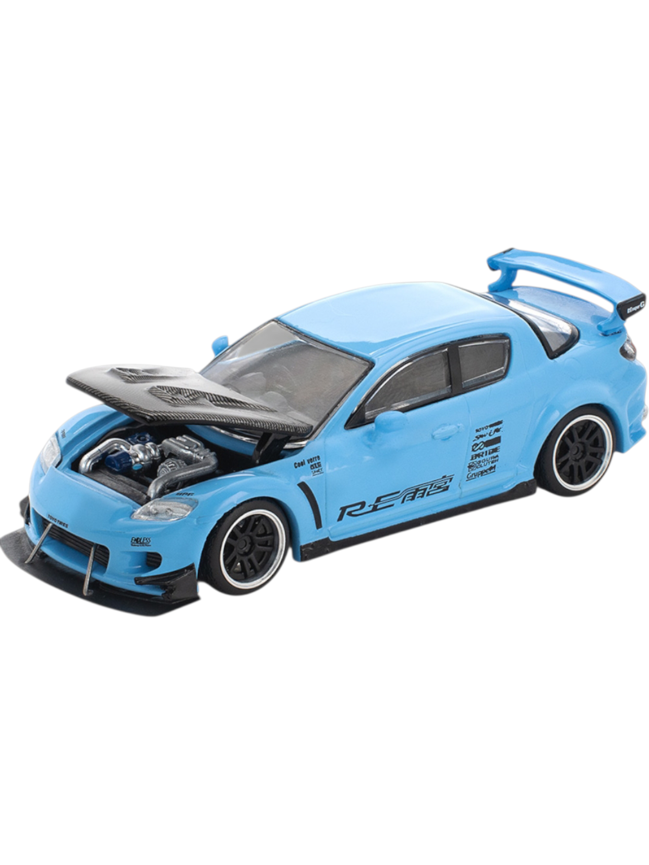 POP RACE Mazda RX-8 RE Amemiya Blue 1:64 Die-Cast Car Model | PR64-270
