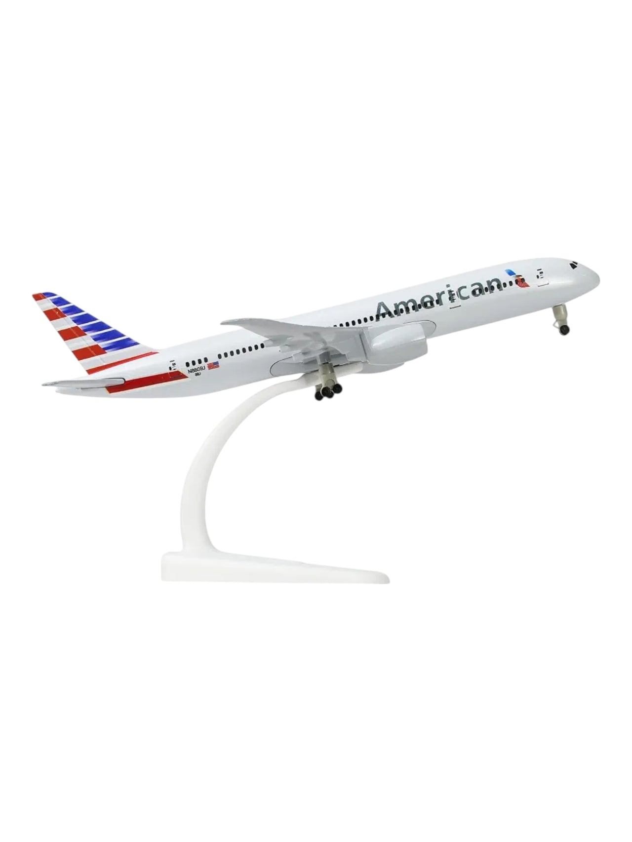 Aircraft model American 787 Diecast Metal Airplane Boeing 787 Model With Display Stand And Landing Wheels (20cm) Scale (No.309)