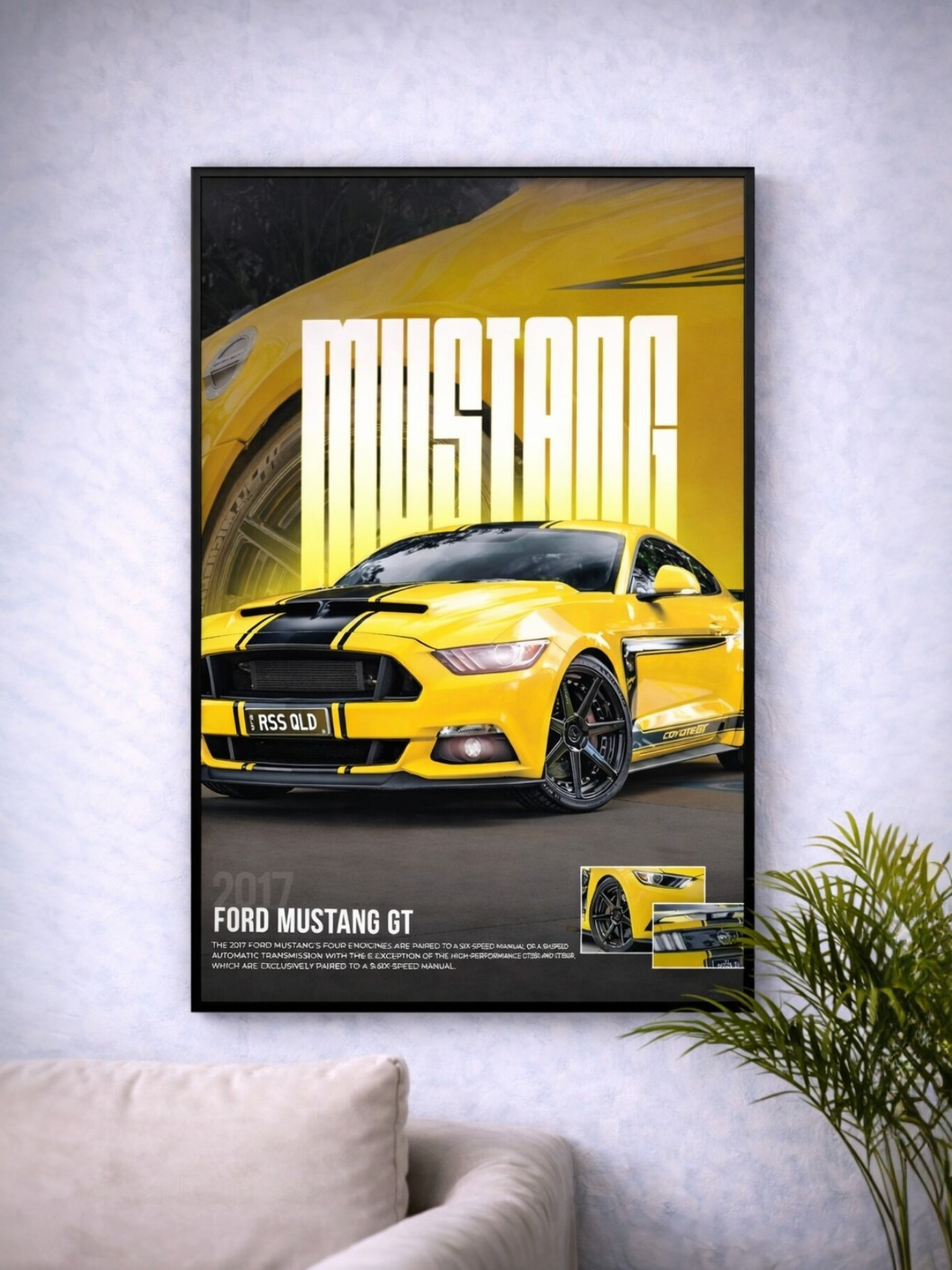FORD MUSTANG GT 2017 | MUSCLE CARS #14 | CAR POSTER (A4 Size)