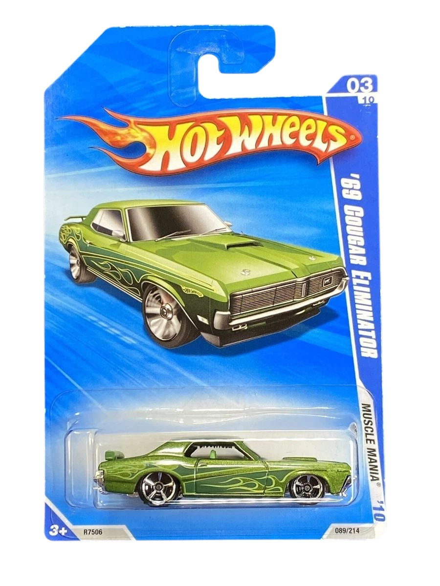 Hotwheels muscle mania '69 cougar eliminator imported mainline card art 1:64 Scale