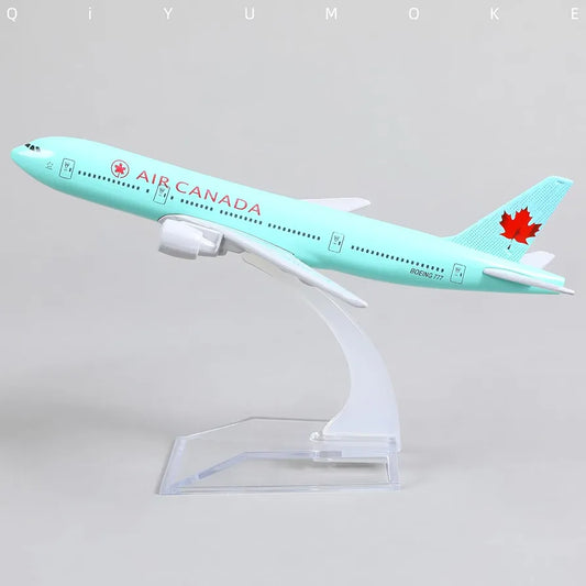 Aircraft Model Boeing 777 Air Canada Diecast Metal Airplane Model with Stand Airlines Model Plane Alloy Display Collectible Model 16cm (Code 135)