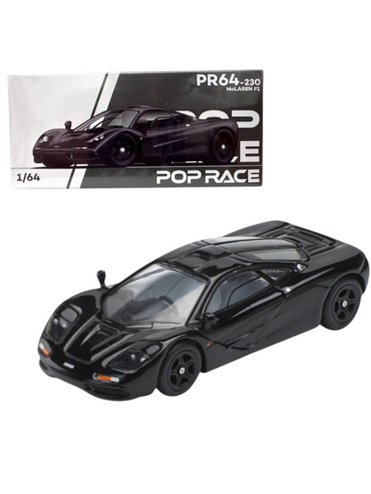 POP RACE McLaren F1 Black 1:64 Die-Cast Car Model | PR64-230