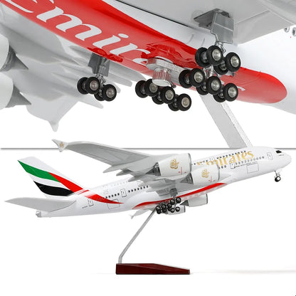 Aircraft Airbus A380 Emirates 18 Inch Diecast modal With Display Stand Sky Jumbo Airplane 1:160 Scale