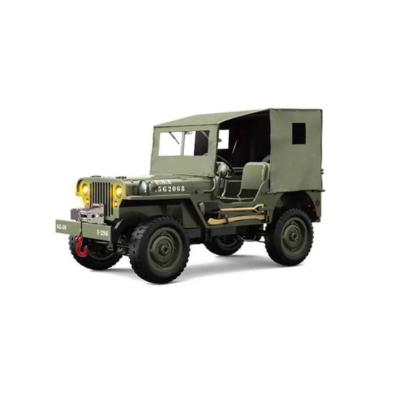 Remote Control Truck, RC Willys Military Jeep Car 1/12 Scale with Rechargeable Battery 2.4Ghz 4x4 Off-Road Remote-Control Crawler Vehicle