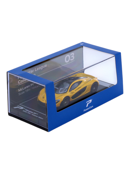 Postercars Hypercar League Collection Mclaren p1 1:64 Scale / Yellow Volcano (No 03)