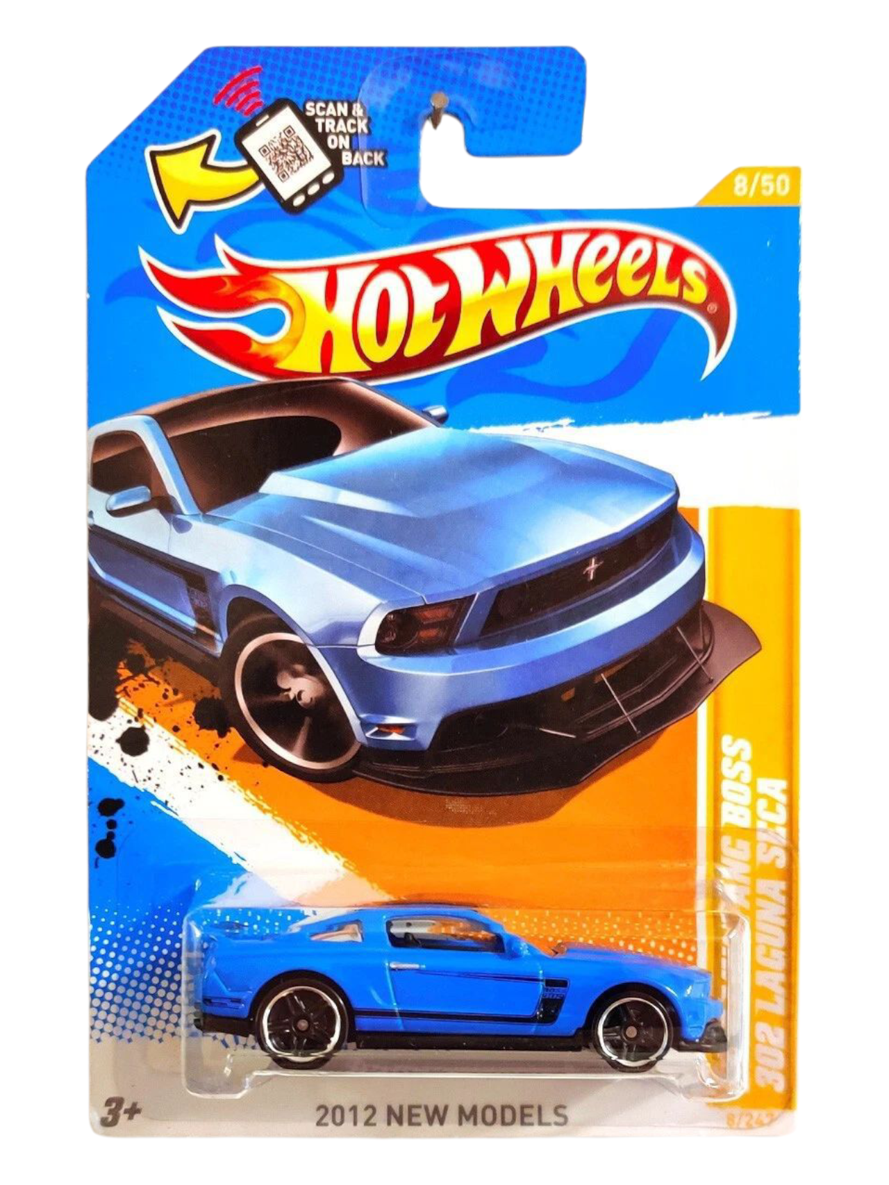 HotWheels 2012 Mustang Boss 302 Laguna Seca Imported Mainline 1:64 Scale (Creased Card)