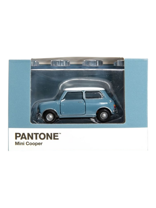 TINY PANTONE Mini Cooper Diecast Model Car – Classic Sky Blue Mini | Vintage Collectible Toy with Display Box 1:50 Scale