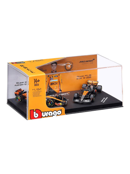 Bburago (18-58019N) Mclaren Formula 1 Team No.4 Lando Norris 'Australian Gp-2025 British Gp - 2025 Mclaren MCL39 1:64 Scale Diecast Model
