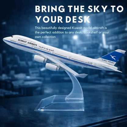Aircraft Model Western Era Kuwait Airways B747 1:300 Scale Model | 16cm Metal  Airplane (Code 129)