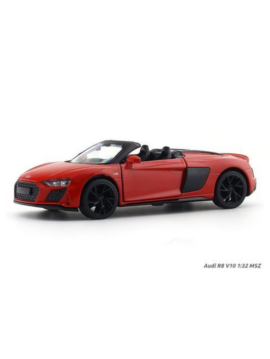 Audi R8 Spyder 1:32 MSZ licensed pullback diecast Scale Model car