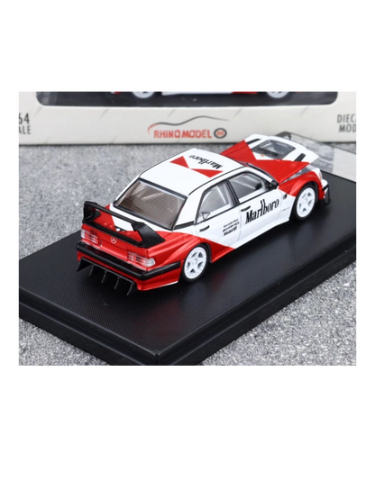 Rhino Model Mercedes W201 190E Marlboro Livery Premium Diecast 1:64 Scale (With Acrylic Case)