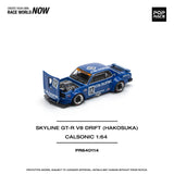 ( PR640114 ) POP RACE SKYLINE GT-R V8 DRIFT HAKOSUKA CALSONIC Diecast Model 1:64 Scale
