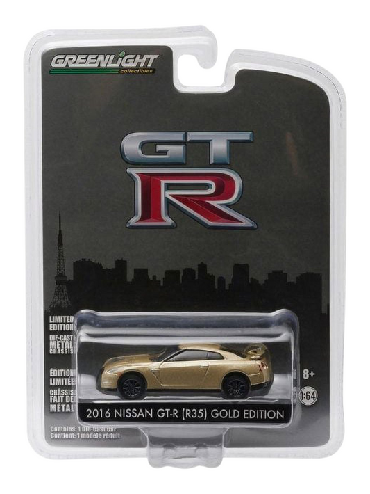 Greenlight Collectibles 2016 Nissan GT-R (R35) Gold Edition 1:64 Scale