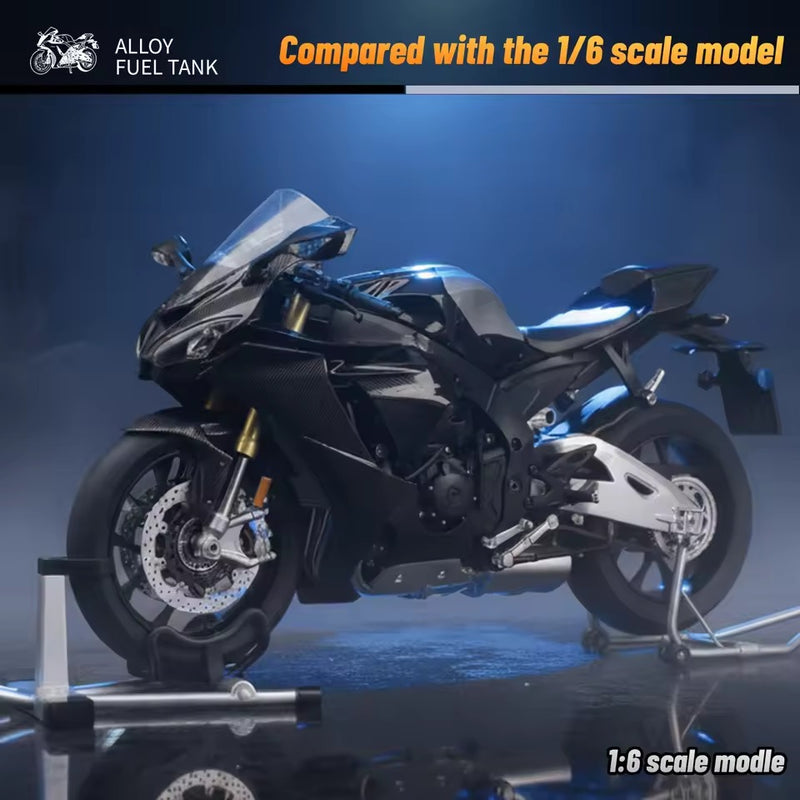 YAMAHA R1M Alloy Mode Front Wheel Bracket Rear Wheel Bracket, Charging Line Power Supply Water bottle Imported 1:6 Scale Baike