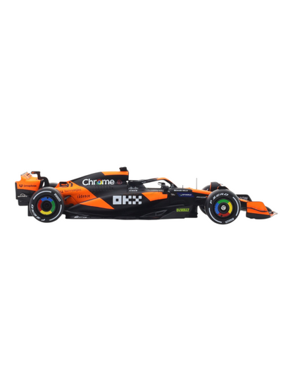 Bburago Formula 1 (F1) 2024 Mclaren MCL38 Miami Grand Prix Driver No-81 Oscar Piastri 1:24 Scale (With Figure)