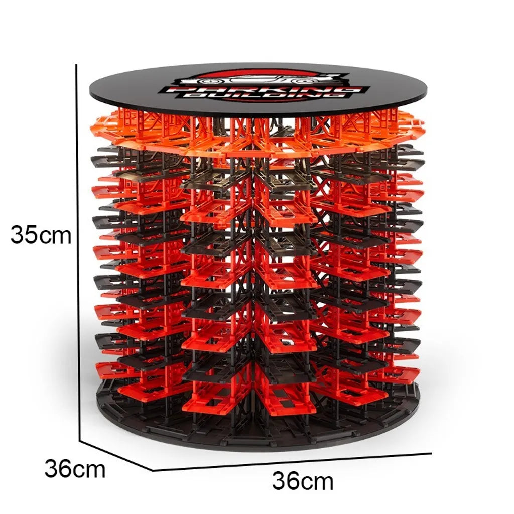 Modular Rotating Car Display Building 1:64 Scale | 10 Floors, 12 Parking Spaces Per Floor | Large Capacity Diecast Model Car Display Stand No.CCY-555