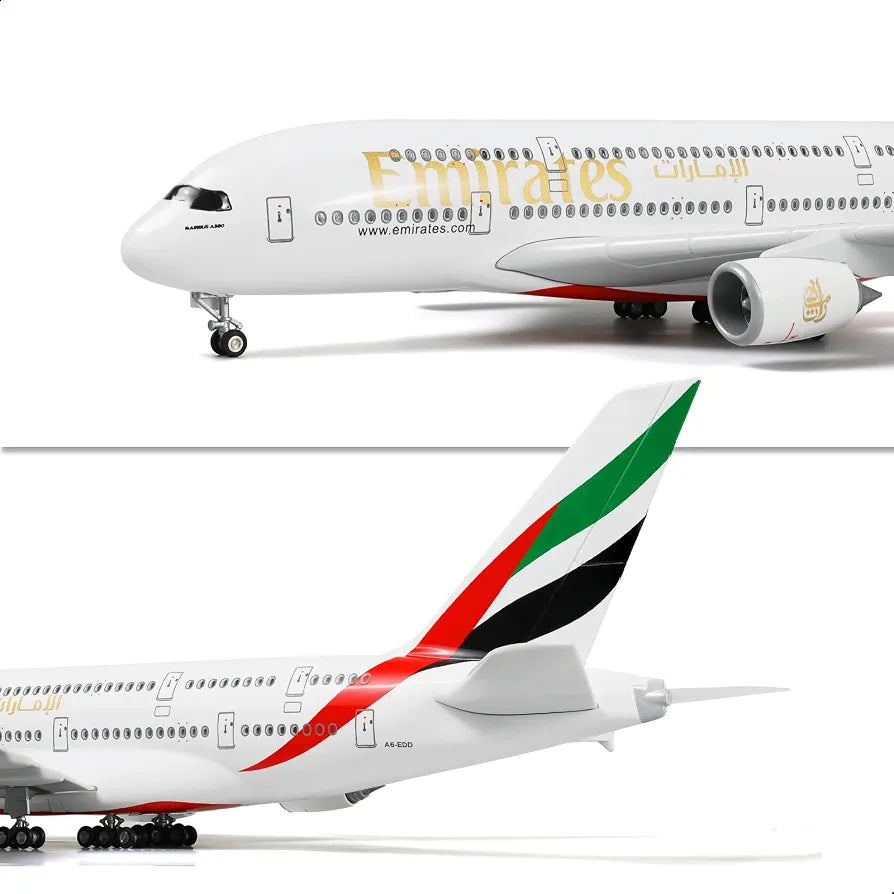 Aircraft Airbus A380 Emirates 18 Inch Diecast modal With Display Stand Sky Jumbo Airplane 1:160 Scale