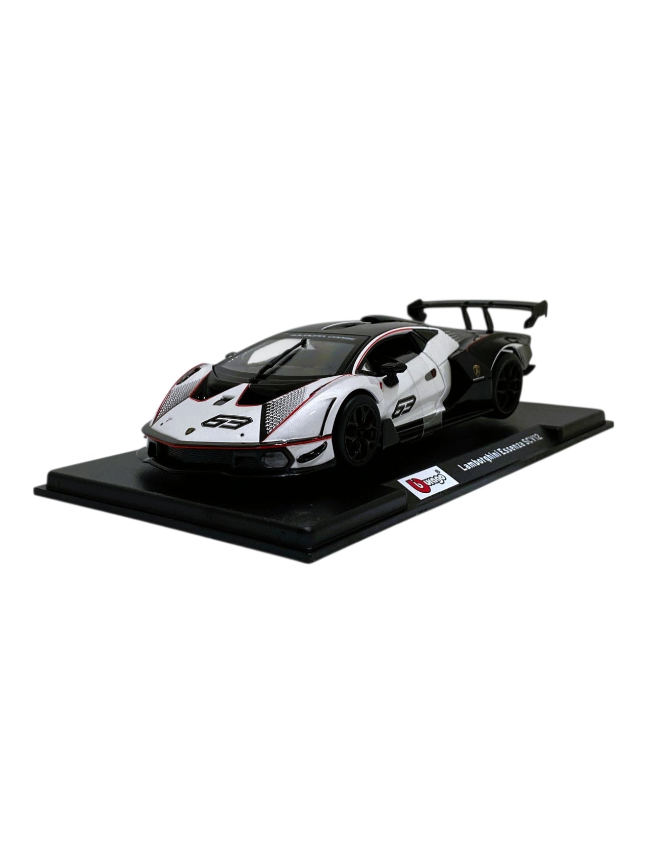 Bburago Lamborghini Essenza SCV12 Model Car 1:24 Scale Moving Doors White/Black