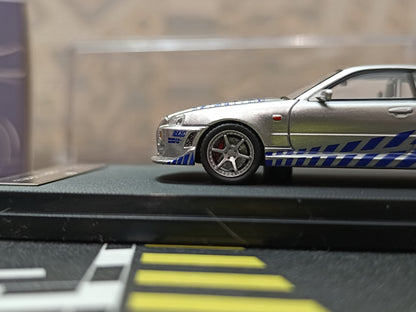 Nissan Skyline GT-R R34 C-West Imported 1:64 Scale