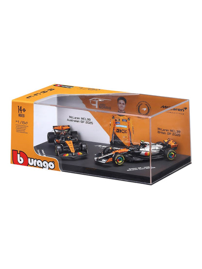 Bburago (18-58019N) Mclaren Formula 1 Team No.4 Lando Norris 'Australian Gp-2025 British Gp - 2025 Mclaren MCL39 1:64 Scale Diecast Model