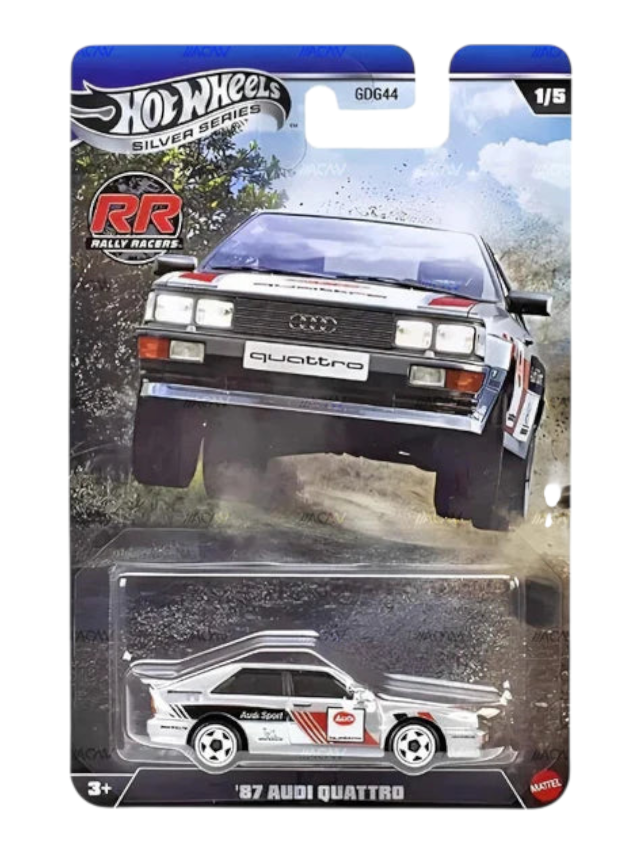 HotWheels Silver Series "87 Audi Quattro Imported Mainline 1:64 Scale Card Art