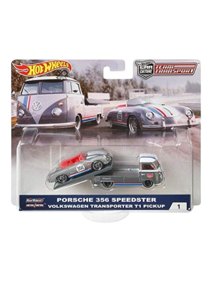 HotWheels Car Culture Team Transport Porsche 356 Speedster Volkswagen Transporter T1 Pickup #1 Imported 1:64 Scale