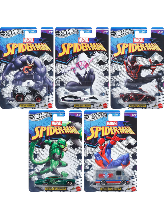 Hot Wheels Spiderman cars set