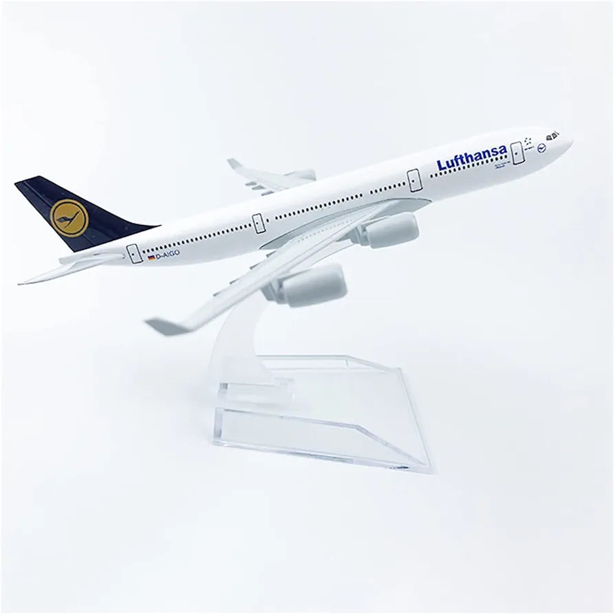 Aircraft Model Lufthansa 16cm Alloy Aircraft Airbus A340 Airplane (Code-117)