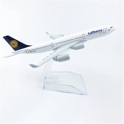 Aircraft Model Lufthansa 16cm Alloy Aircraft Airbus A340 Airplane (Code-117)