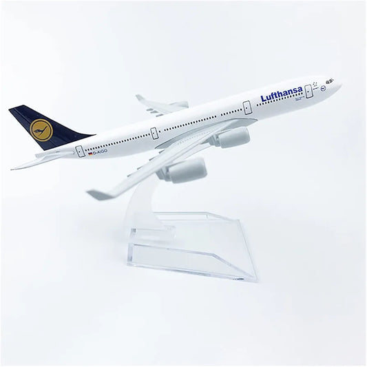 Aircraft Model Lufthansa 16cm Alloy Aircraft Airbus A340 Airplane (Code-117)