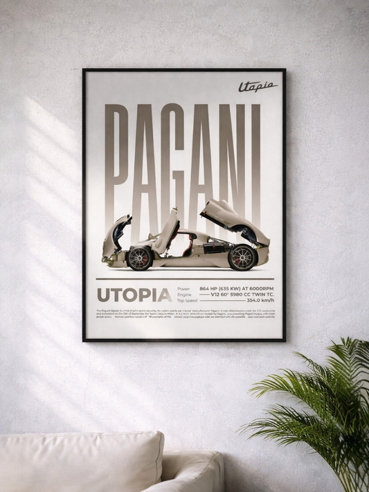 PAGANI UTOPIA | CLASSIC HYPERCAR | CONCEPT CARS #30 | CAR POSTER (A4 Size)