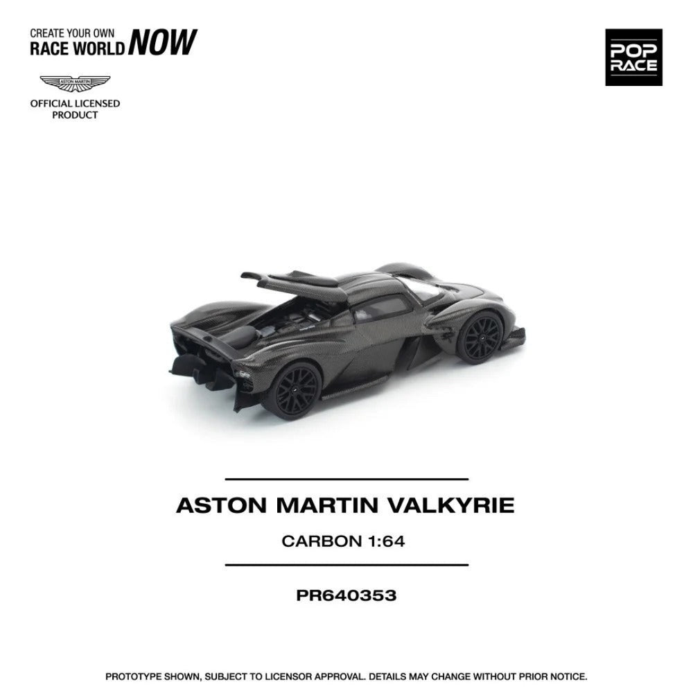 (PR640353 ) POP RACE Aston Martin Valkyrie Carbon Edition 1:64 Scale Diecast Model
