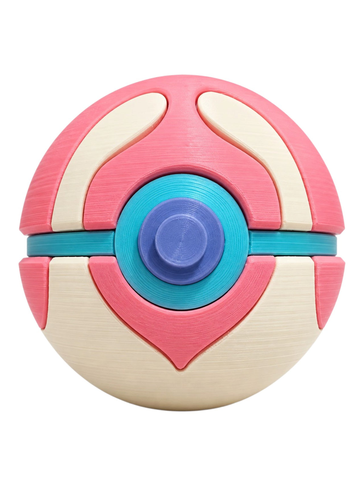 Pokémon pokeball Heal Ball – 3D Printed Collectible Display Model | Pink & Cream Design
