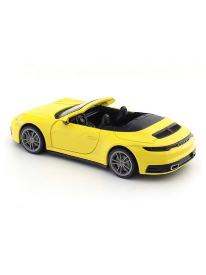 Porsche 911 Carrera Cabriolet Yellow 1:32 MSZ licensed pullback diecast Scale Model car