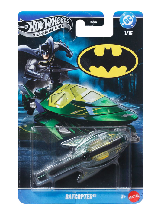 HotWheels Batman Silver Series Batcopter Imported Mainline Card Art 1:64 Scale