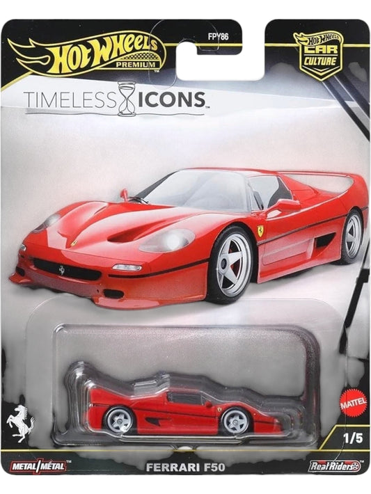 Hotwheels timeless icons ferrari f50 imported premium 1:64 Scale