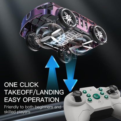Flying Car RC Remote Control Car Drone Air Racer 2-in-1 Air-Ground Dual-Mode Colorful LED Lights, 2 Batteries Electric Mini RC Racing Cars .