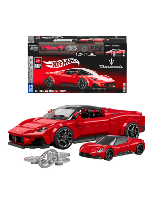Mattel Brick Shop HotWheels Maserati MC20 Building Set 1:32 Scale