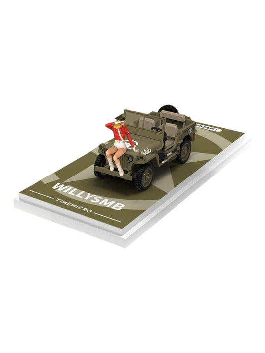Time Micro Willy's MB Jeep 1:64 Scale (With Acrylic Case and Action Figure)